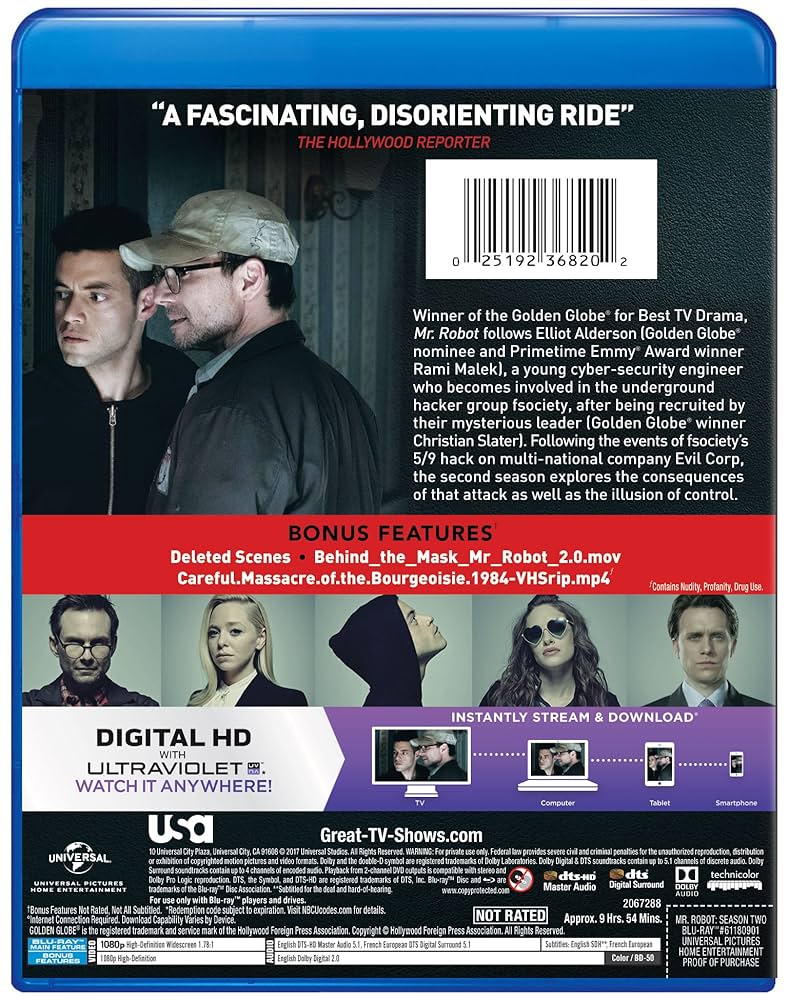 Amazon.com: Mr. Robot: Season 2 [Blu-ray] : Rami Malek